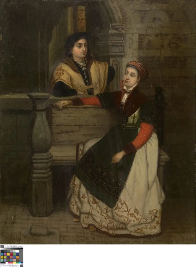Het gesprek, by Mulder De Bruyn, oil, 1801