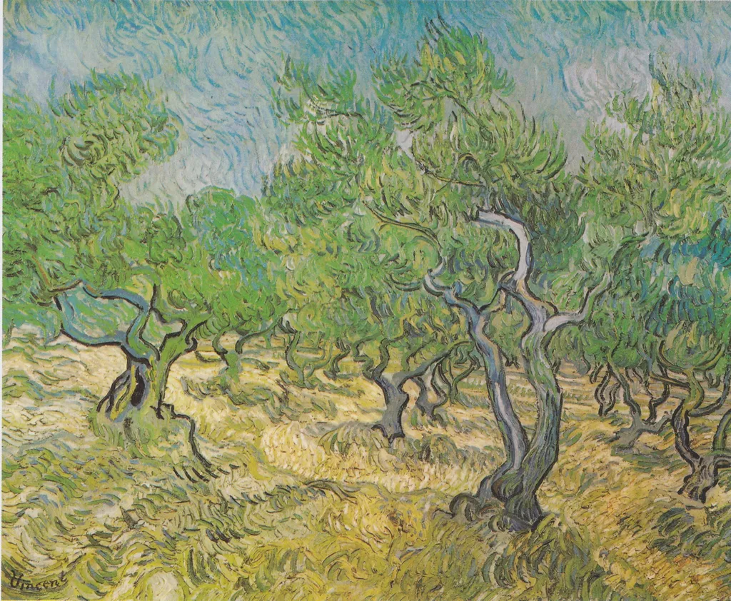 Olive Grove, by Vincent van Gogh, oil, 1889