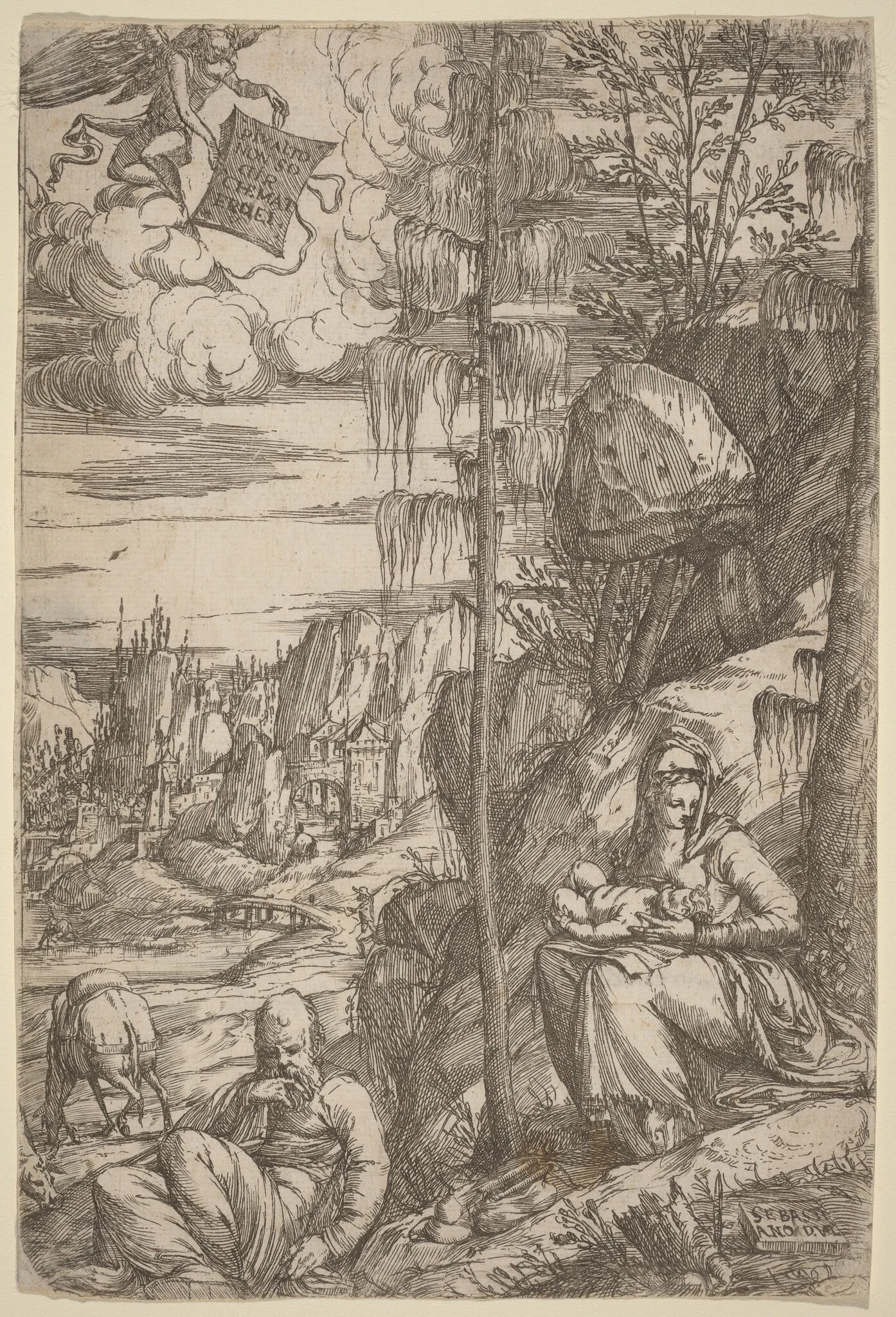 Landscape with the Rest on the Flight into Egypt, detail