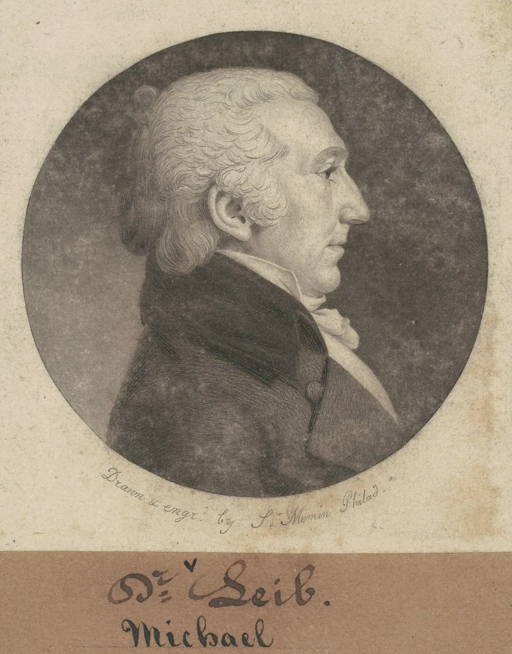 Michael Leib, by Charles B. J. Févret de Saint-Mémin, ink, 1802