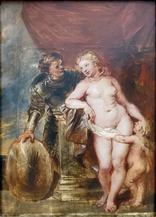 Mars, Venus and Amor, by Peter Paul Rubens, paint, 1637