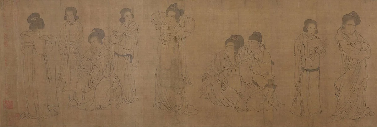 宋 佚名 倣周文矩 宮中圖 卷|In the Palace, detail