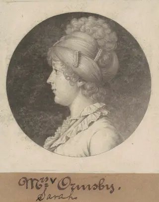 Sarah Mahon Ormsby, by Charles B. J. Févret de Saint-Mémin, ink, 1801