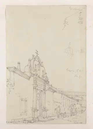 The gateway to the convent of Santa Clara, Macau, by George Chinnery, 5
