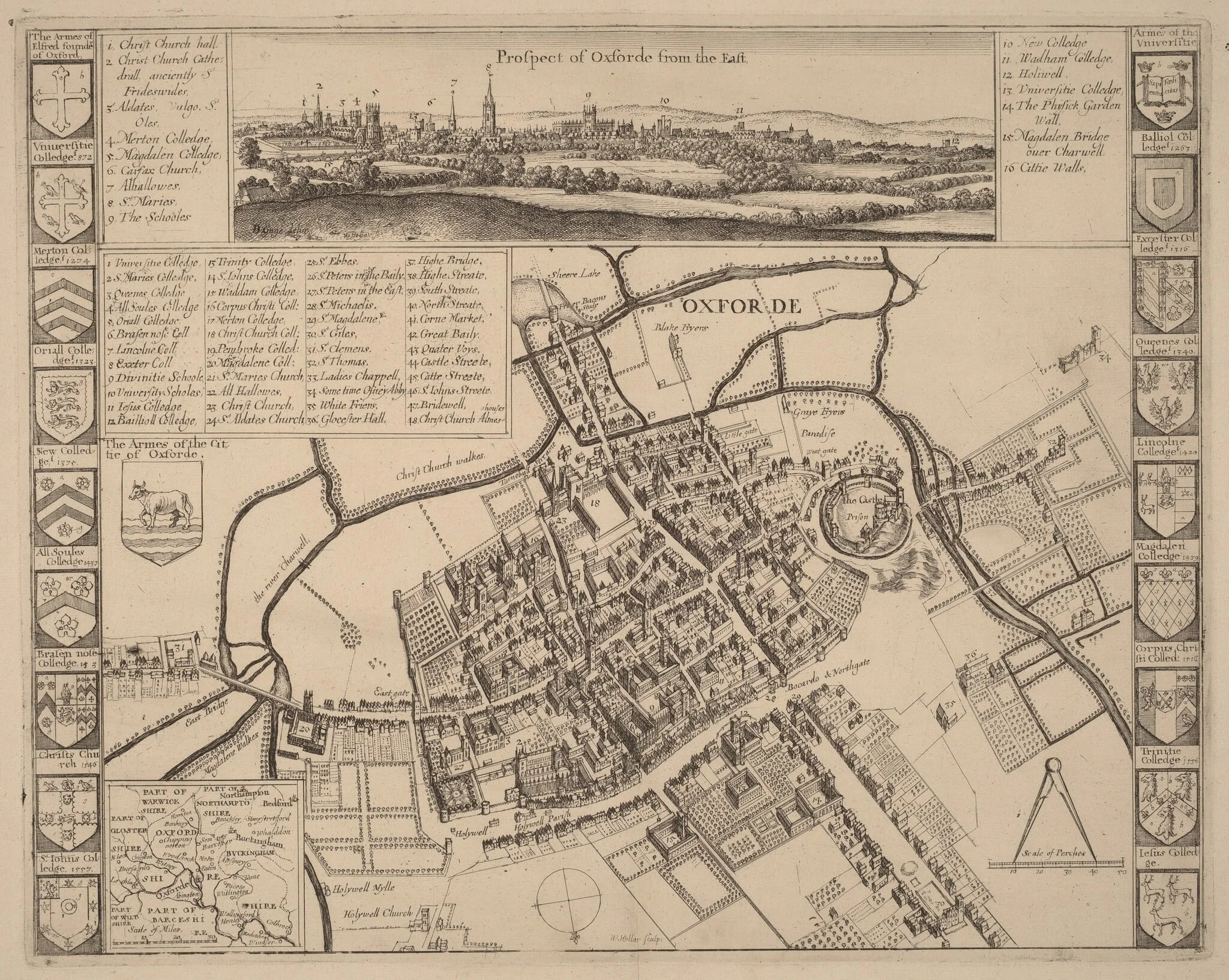 Prospect of Oxford, detail