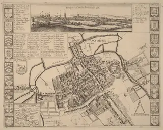 Prospect of Oxford, by Wenceslaus Hollar, ink, 1664