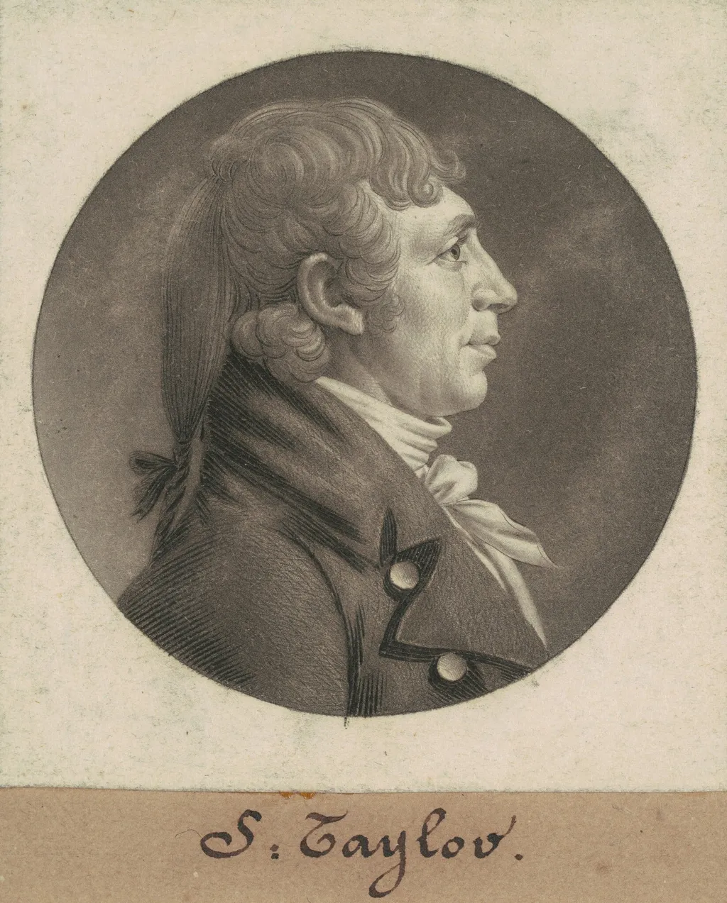 S. Taylor, by Charles B. J. Févret de Saint-Mémin, ink, 1805