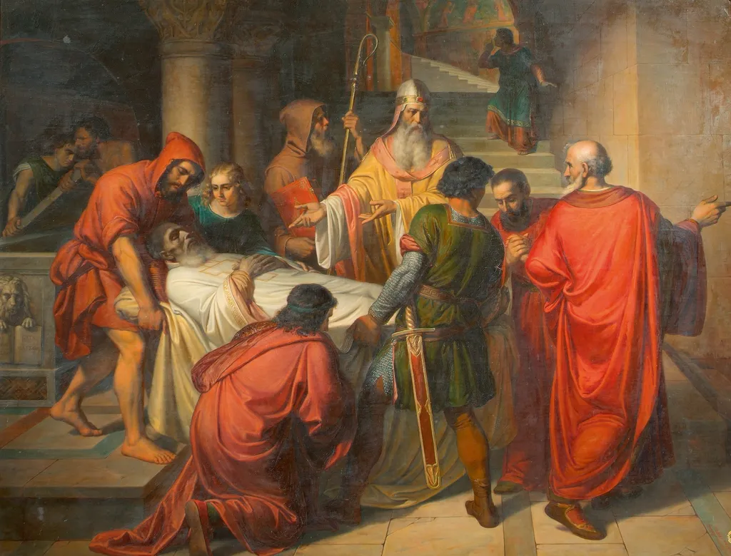 Übergabe des Leichnams des heiligen Markus in Alexandria an die Venezianer, by Mihály Kovács, oil, 1847