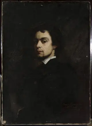 Self-portrait, by Wandalin Strzałecki, oil, 1890