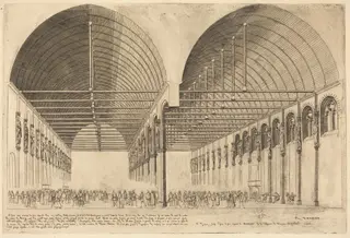 La salle des pas-perdus à l'ancien Palais-de-Justice, Paris (The Antechamber of the Palace of Justice, Paris), by Charles Meryon, ink, 1855