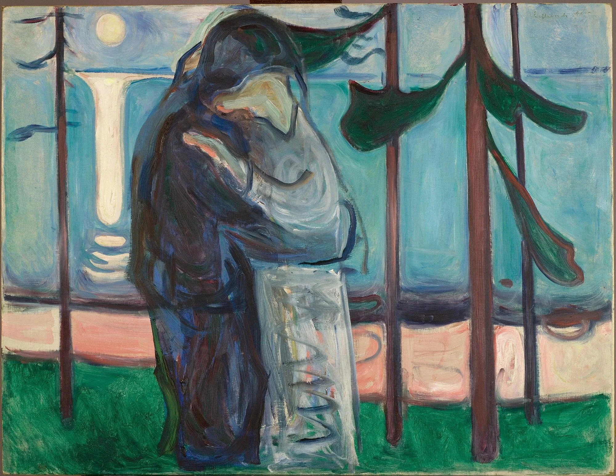 Kiss on the Shore by Moonlight, detail