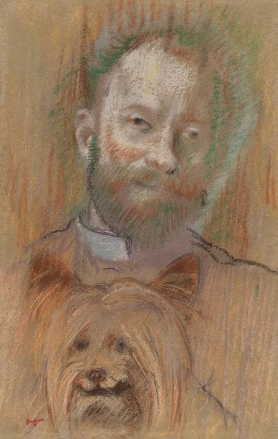 Ludovic Lepic Holding His Dog, detail