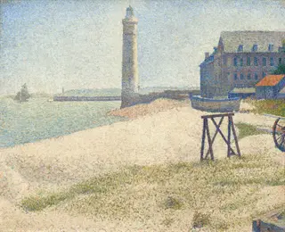 The Lighthouse at Honfleur, by Georges Seurat, oil, 1886