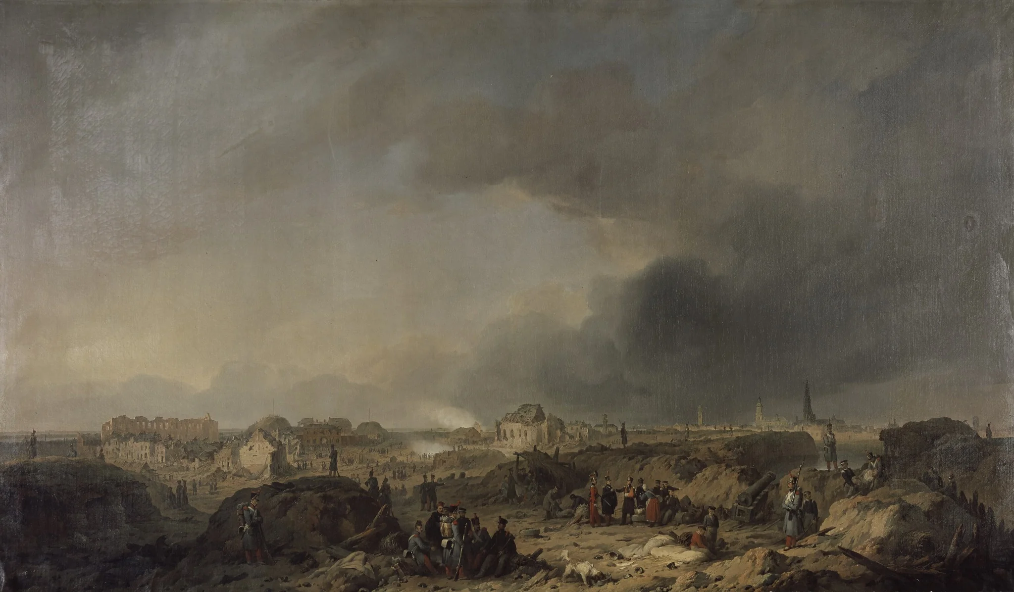The Antwerp Castle after the Bombardement in 1832, detail