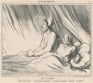 Le 14 Juin, by Honoré Daumier, ink, 1857