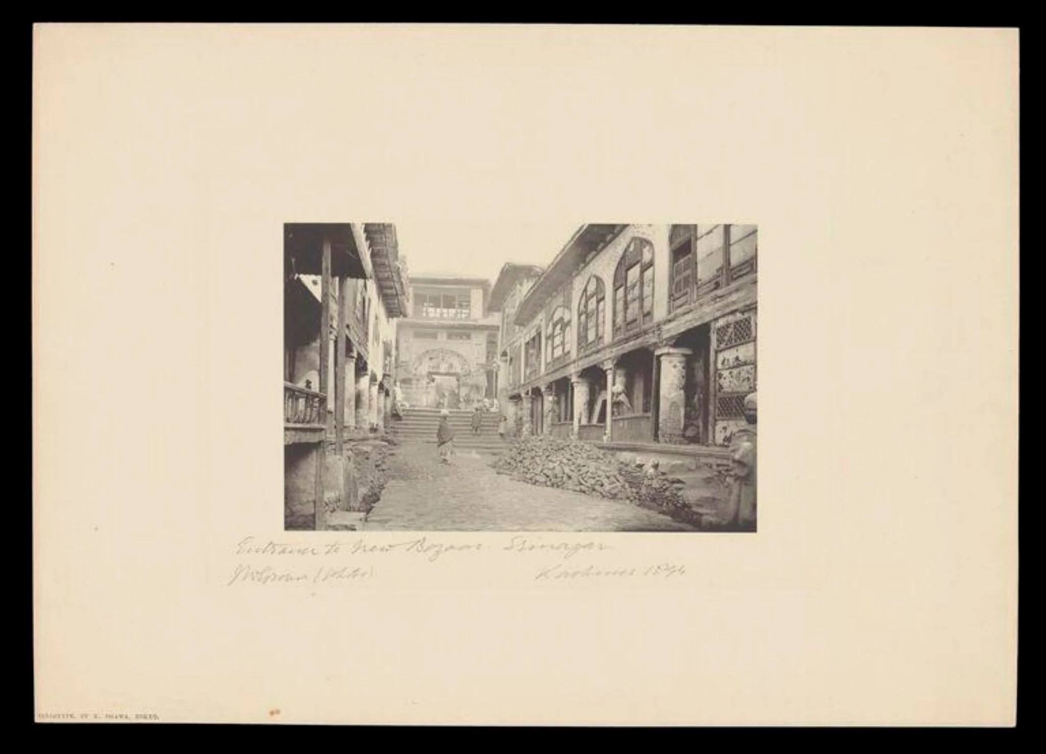 Entrance to New Bazaar, Srinagar, Kashmir, detail