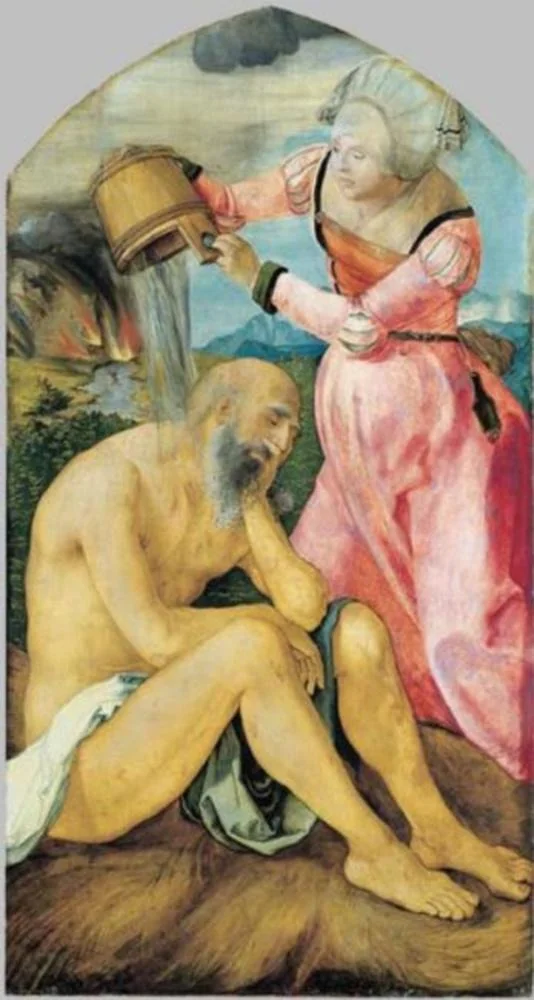 Jabach Altar: Job on the Dungheap, detail