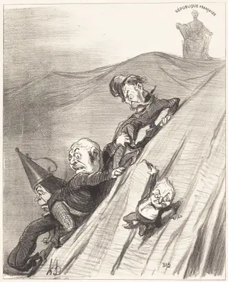Un Chemin dangereux, by Honoré Daumier, ink, 1851