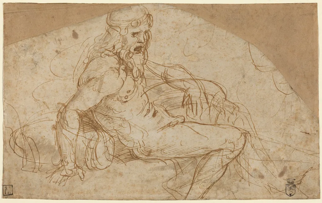 River God, by Giulio Romano, ink, 1528