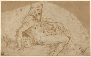 River God, by Giulio Romano, ink, 1528