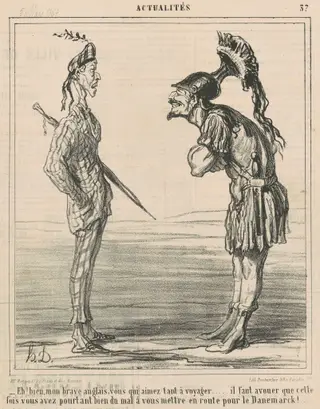 Eh bien! Mon brave anglais ..., by Honoré Daumier, ink, 1864