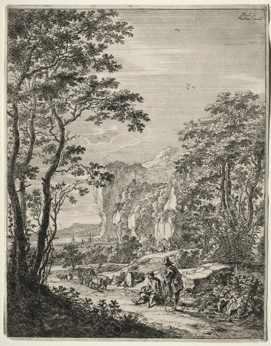 Ox-Cart. View between Ancona and Sinigaglia, by Jan Both, 1644