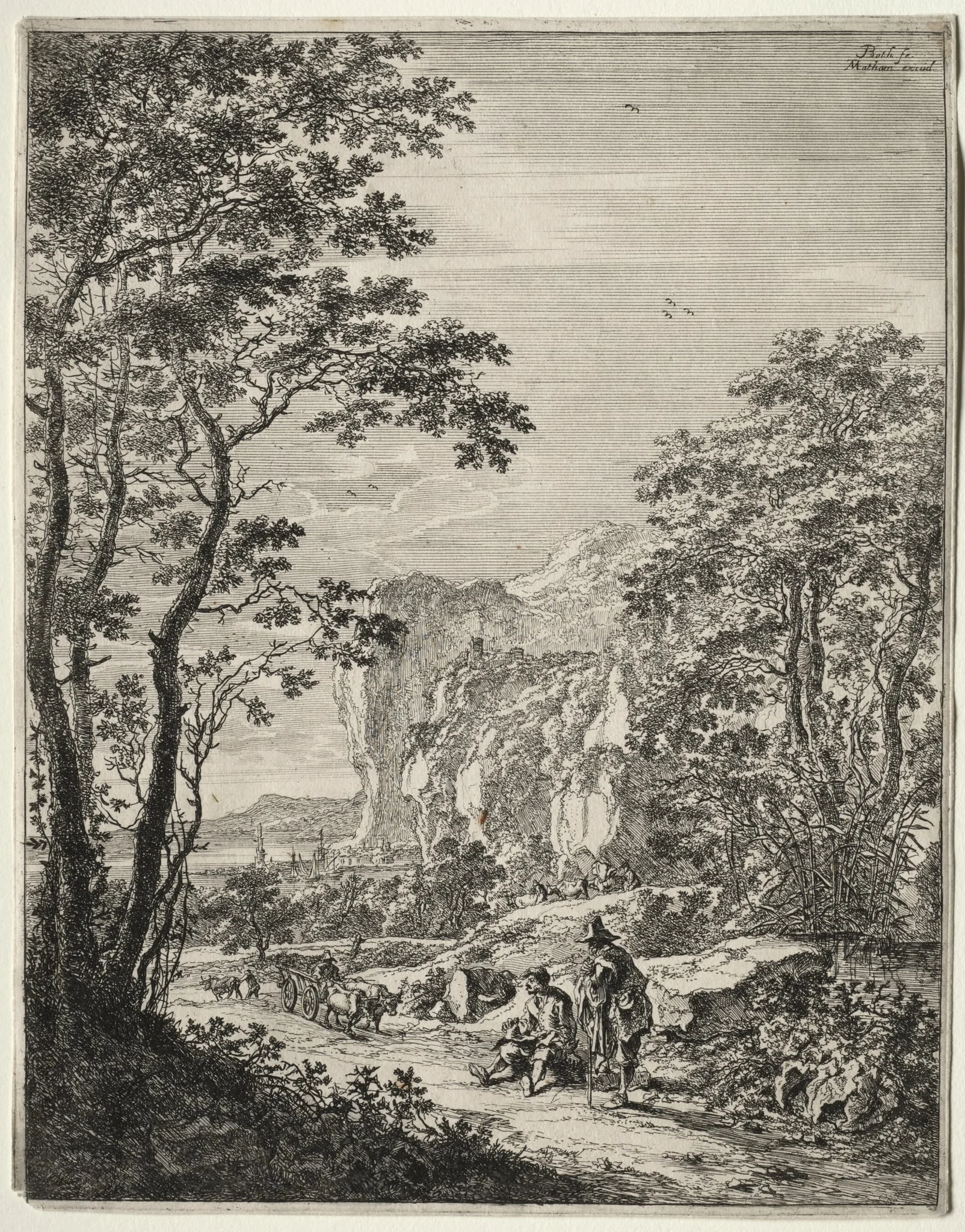 Ox-Cart. View between Ancona and Sinigaglia, detail