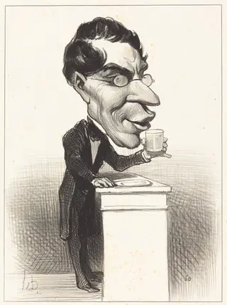 H.M. Augustin Corne, by Honoré Daumier, ink, 1849