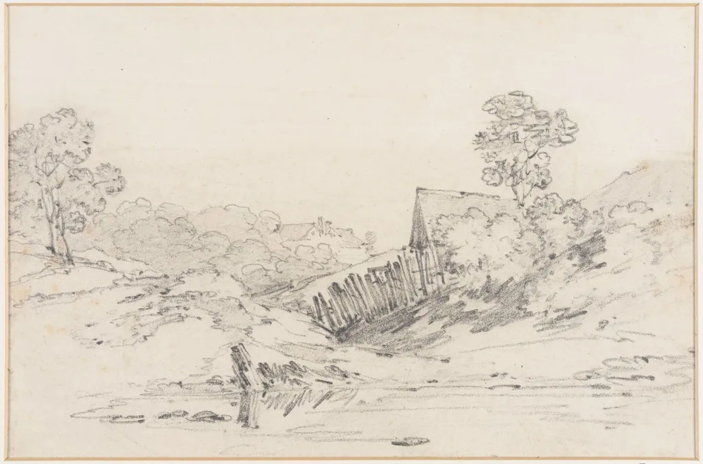 Cottage and landscape at Chirk, North Wales, by John Sell Cotman, 1800