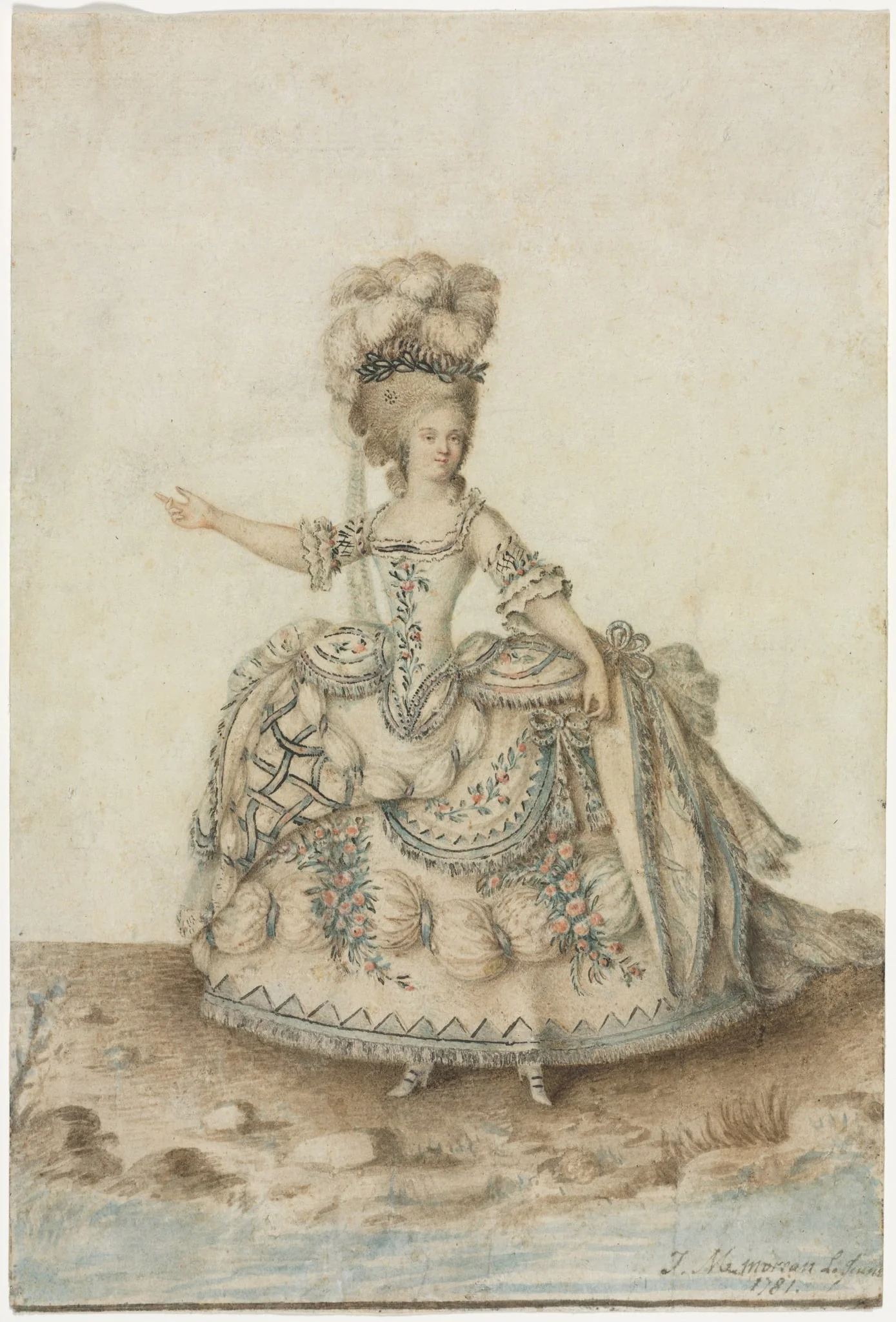 Costume Study for Opera Singer, detail