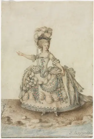 Costume Study for Opera Singer, by Jean Michel Moreau le Jeune, 1781
