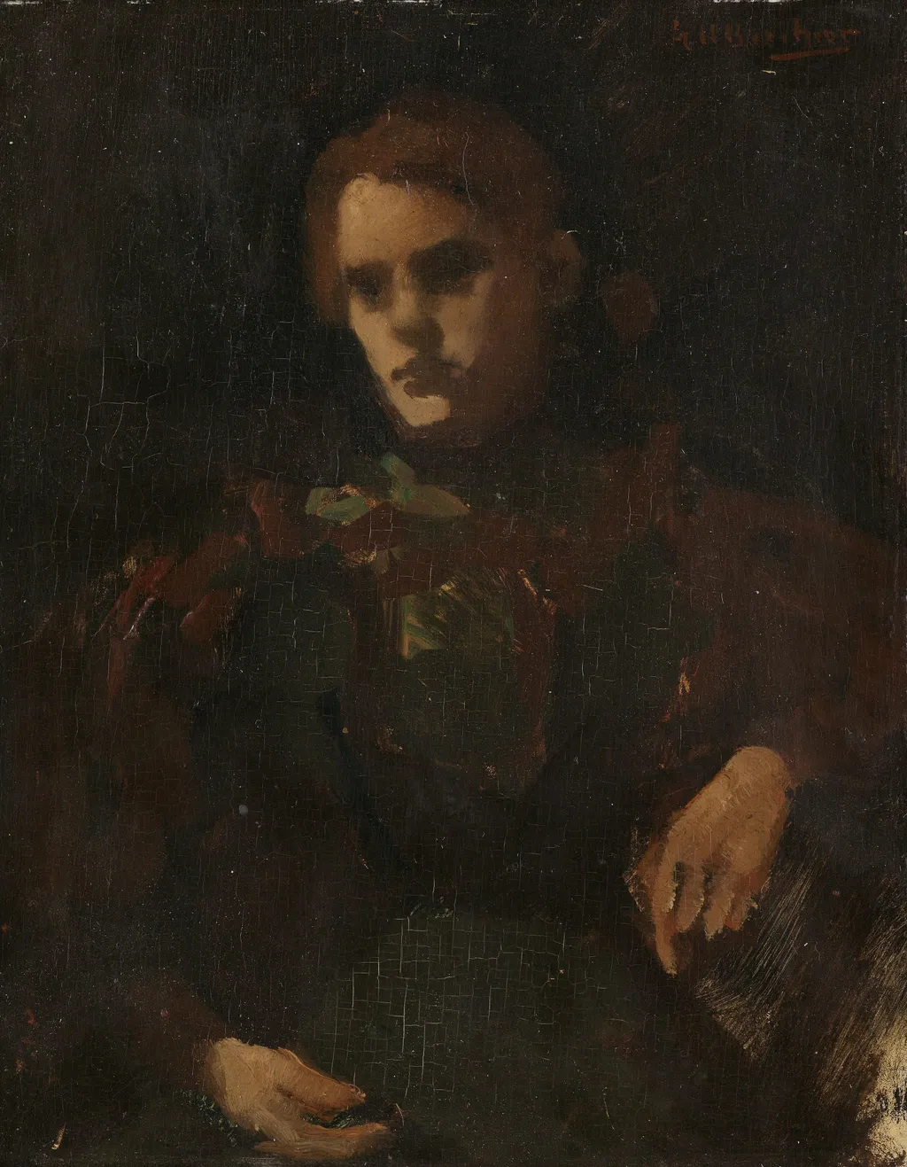 Study after the Model (Geesje Kwak?), by George Hendrik Breitner, oil, 1901