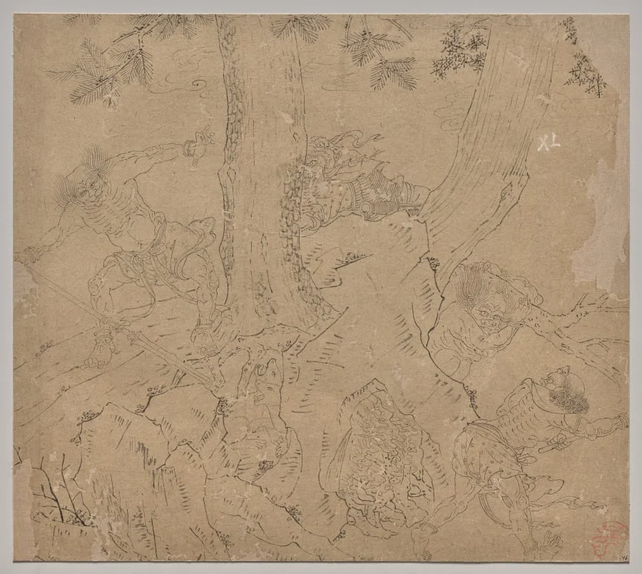 Album of Daoist and Buddhist Themes: Search the Mountain: Leaf 46, detail
