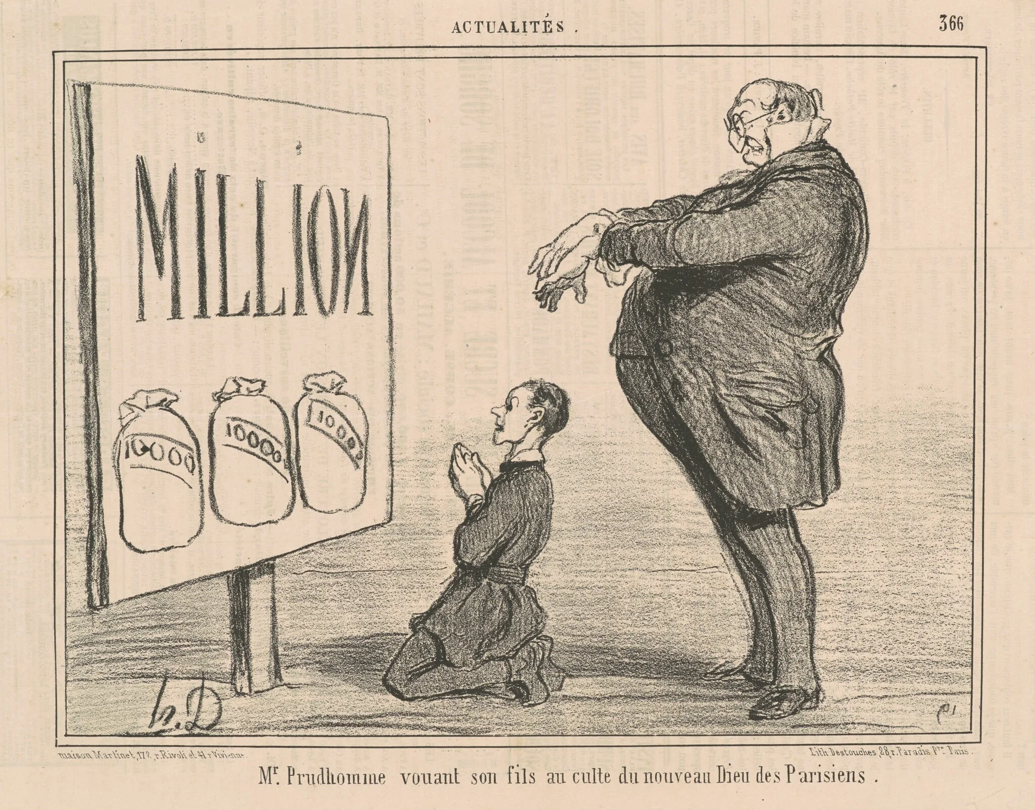 Mr. Prudhomme vouant son fils au ..., detail