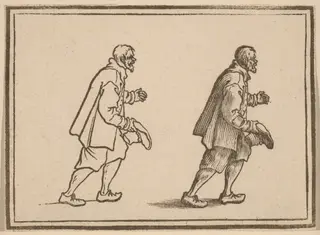 Peasant with Hat in Hand, by Edouard Eckman, ink, 1621
