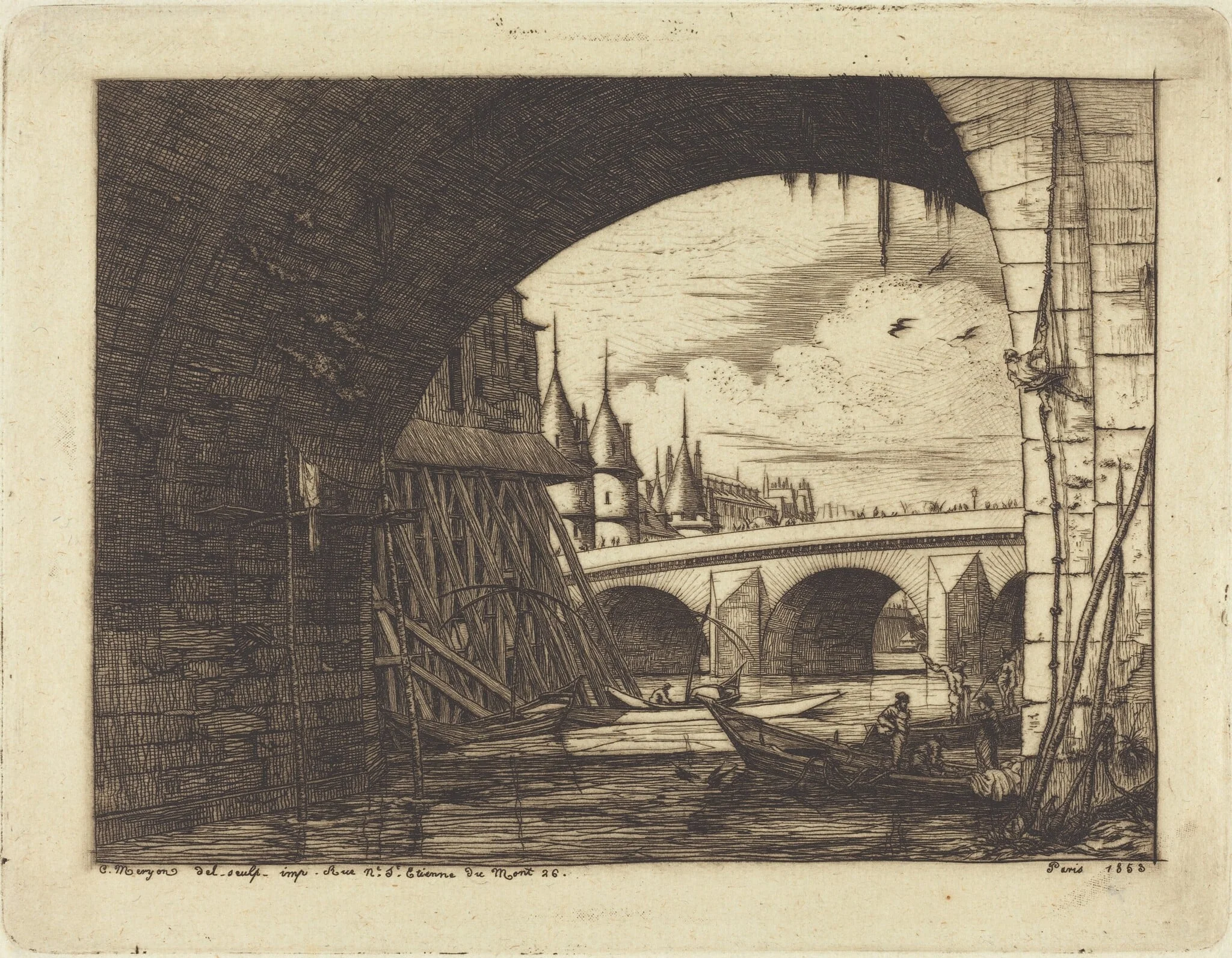 L'arche du Pont Notre-Dame, Paris (An Arch of the Notre-Dame Bridge, Paris), detail