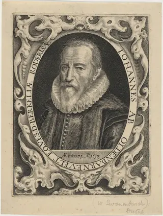 Johan van Oldenbarneveldt, by Willem van Swanenburgh, ink, 1618
