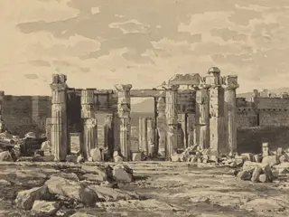 The Propylaeum from the East, by Themistocles von Eckenbrecher, ink, 1890