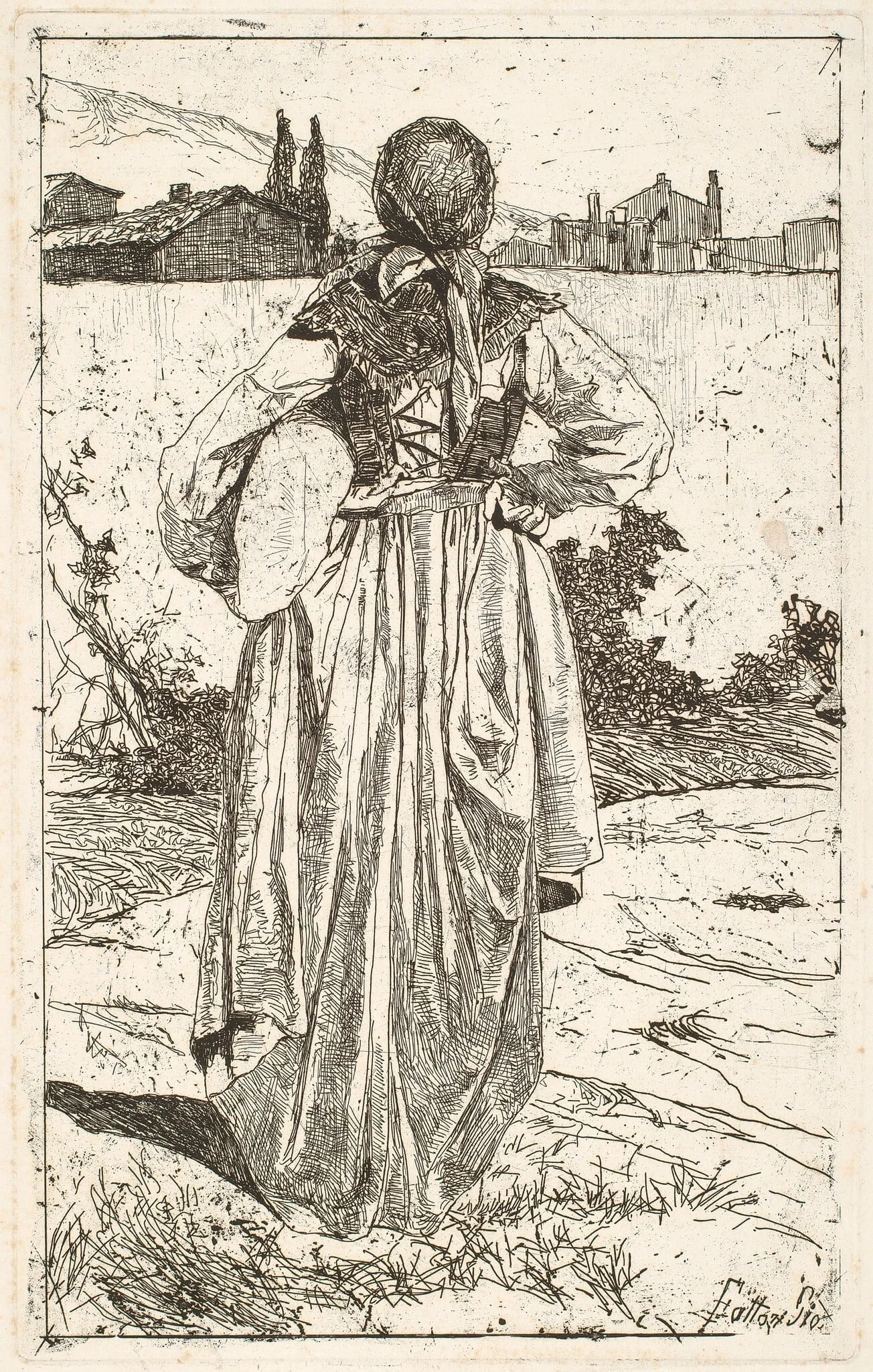 Woman of the Gabbro (Donna al gabbro), detail