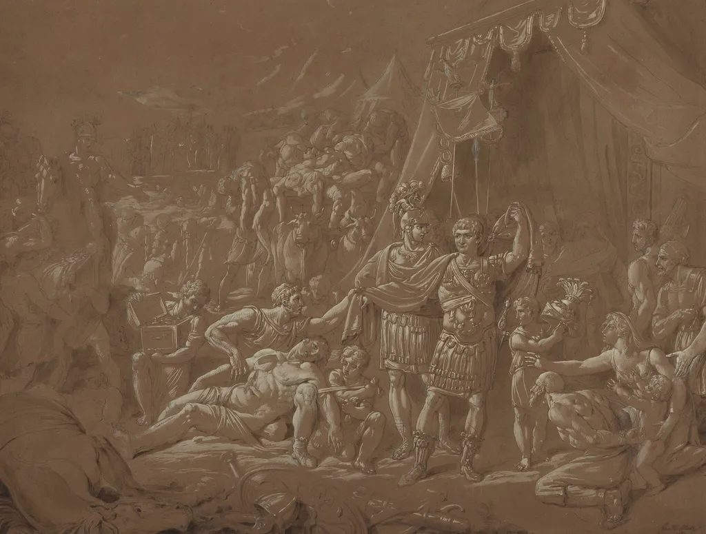 A Scene from the Life of Trajan, by Conrad Martin Metz, chalk, 1817