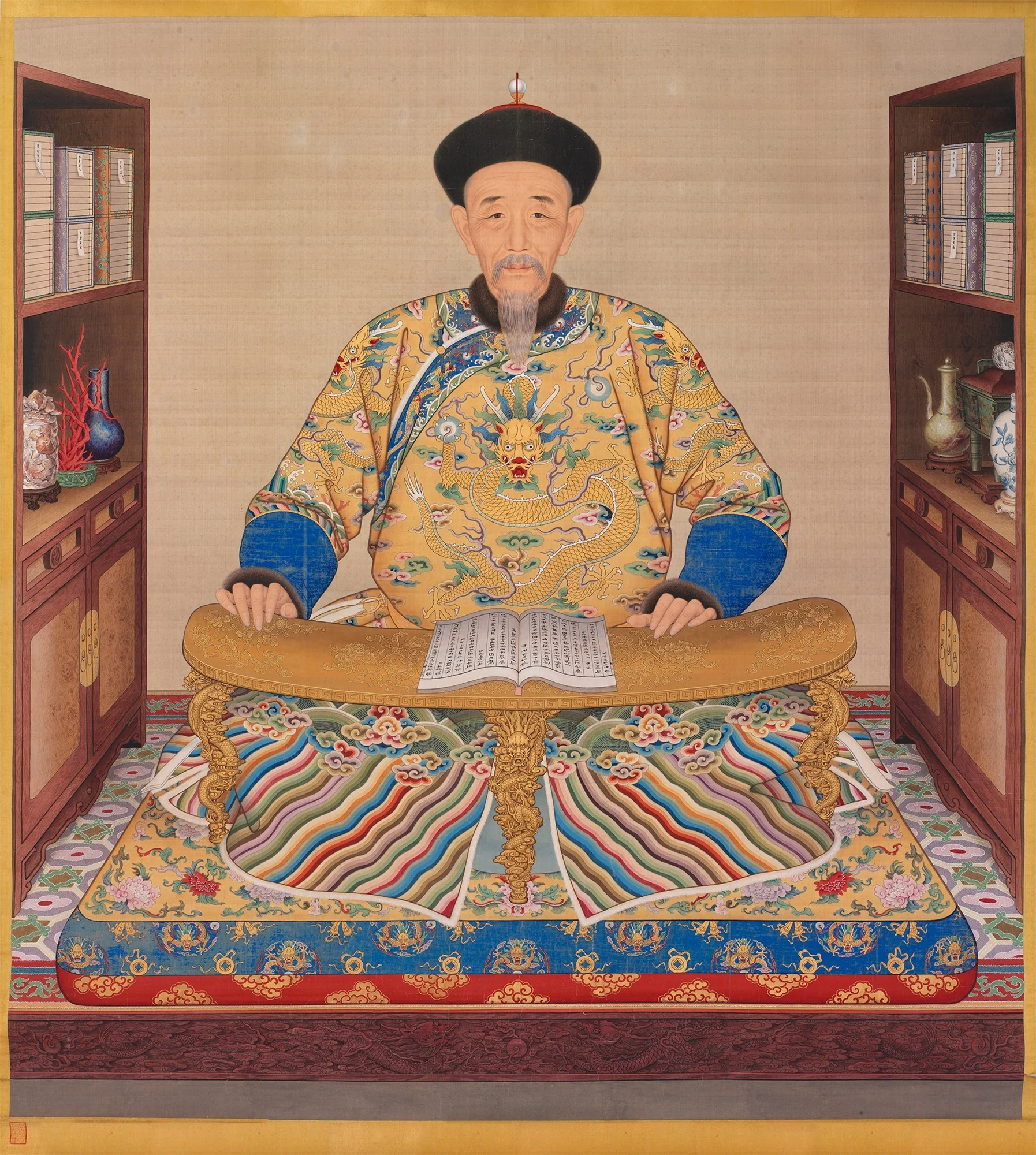 清康熙书房坐像, detail