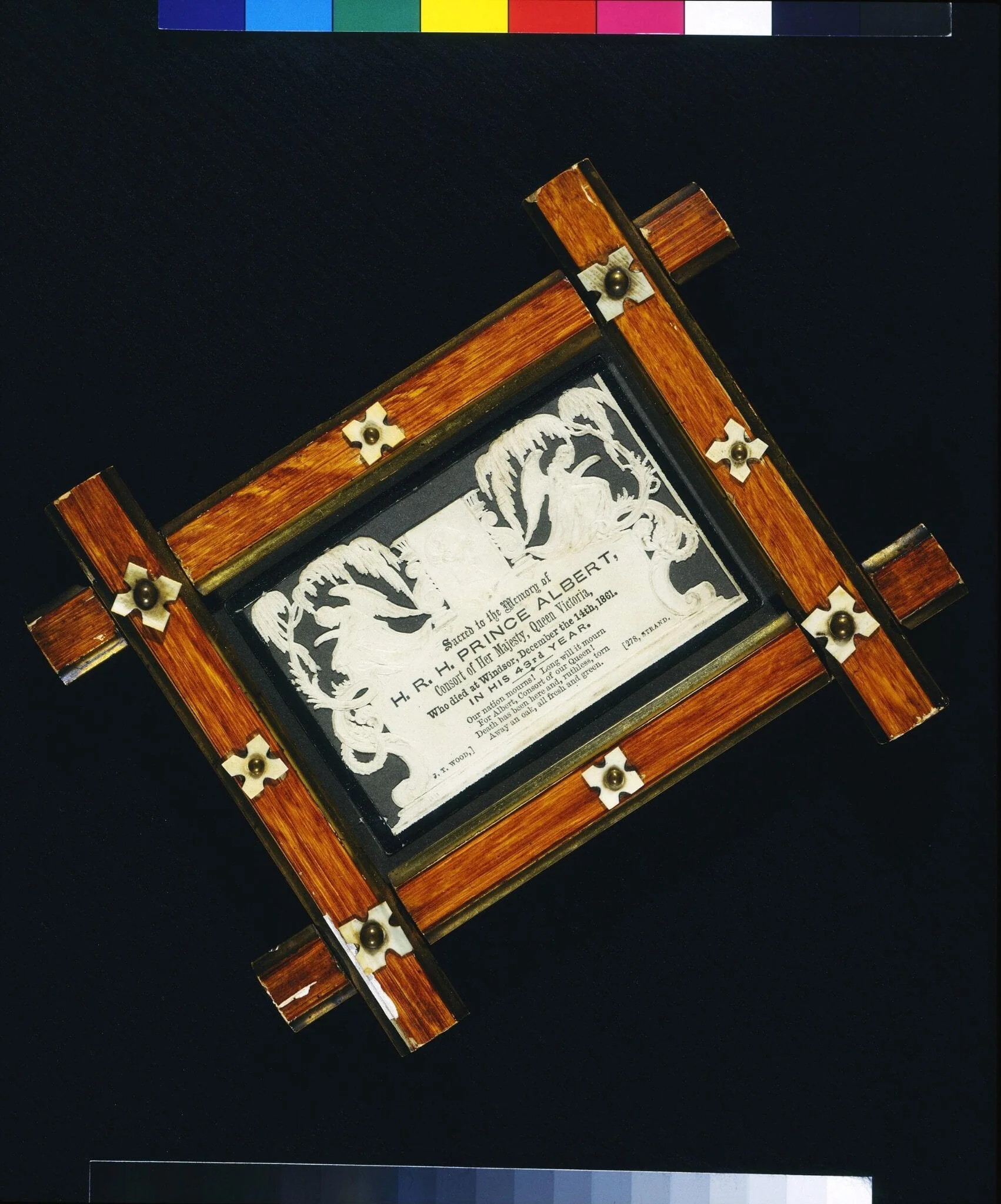 Memorial card for Albert, detail