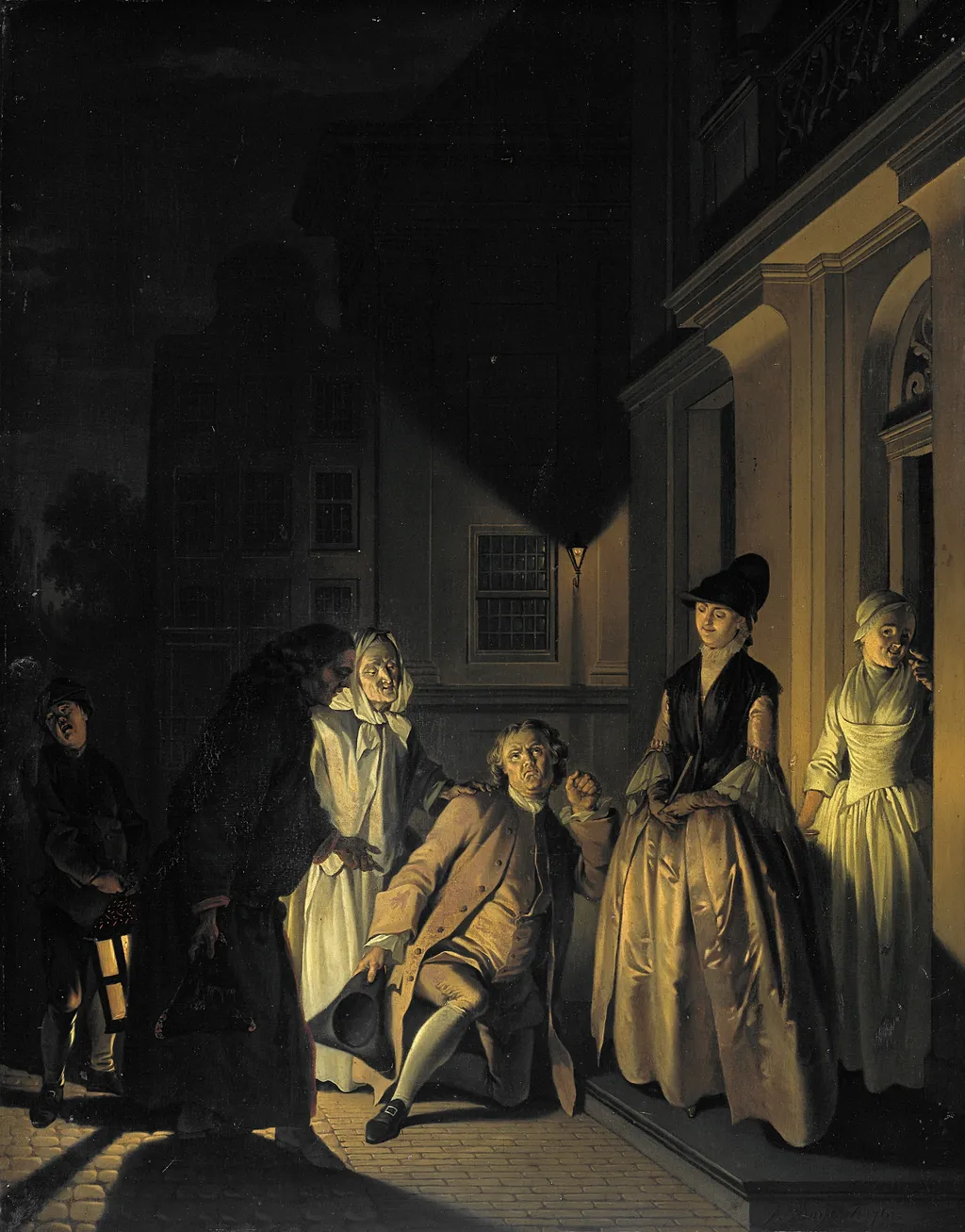 Scene from the Play 'Lubbert Lubbertse of de geadelde boer' by M. van Breda, by Jacobus Buys, oil, 1761