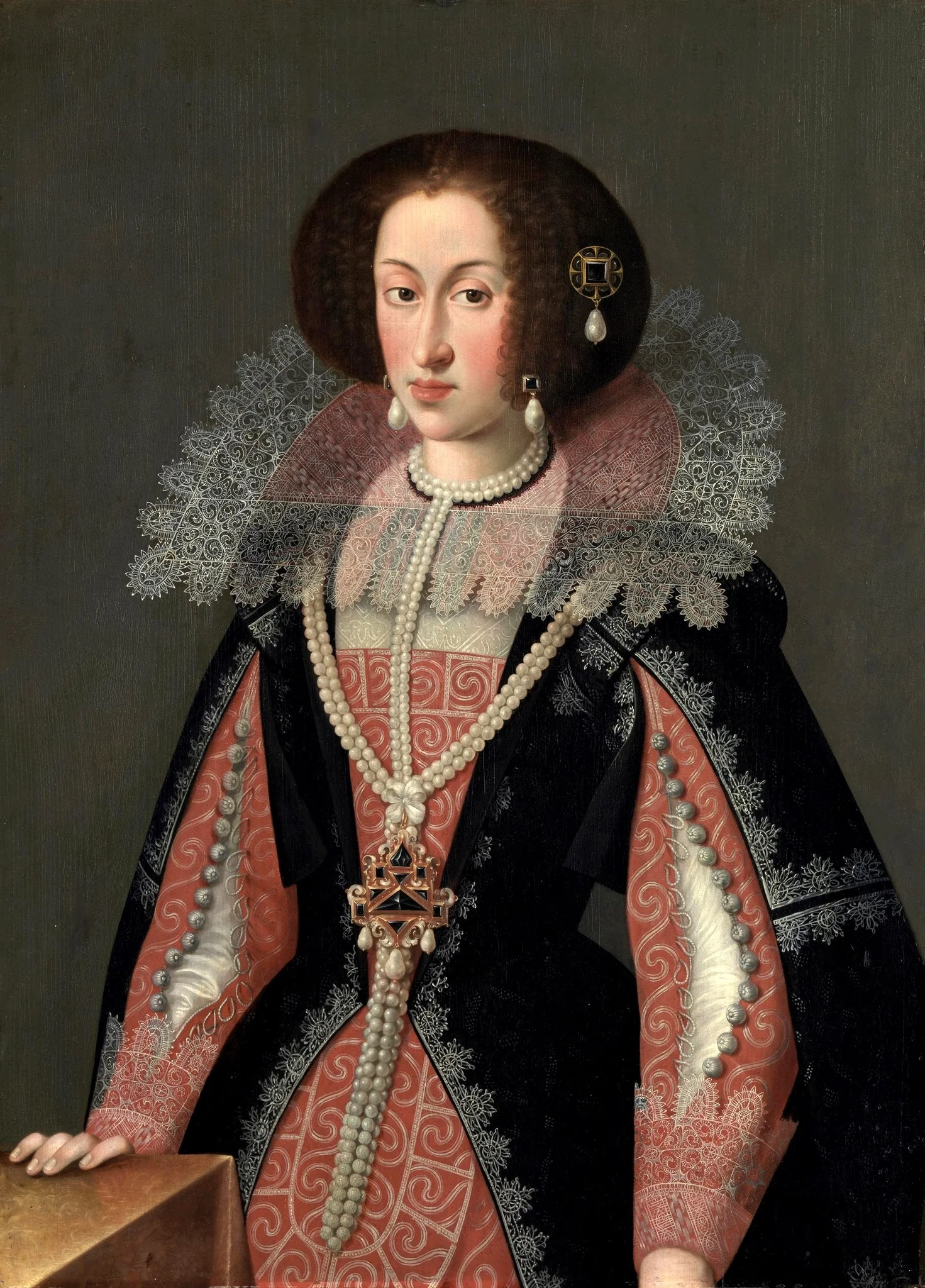 Portrait of Maria Anna of Austria, Electress of Bavaria, detail