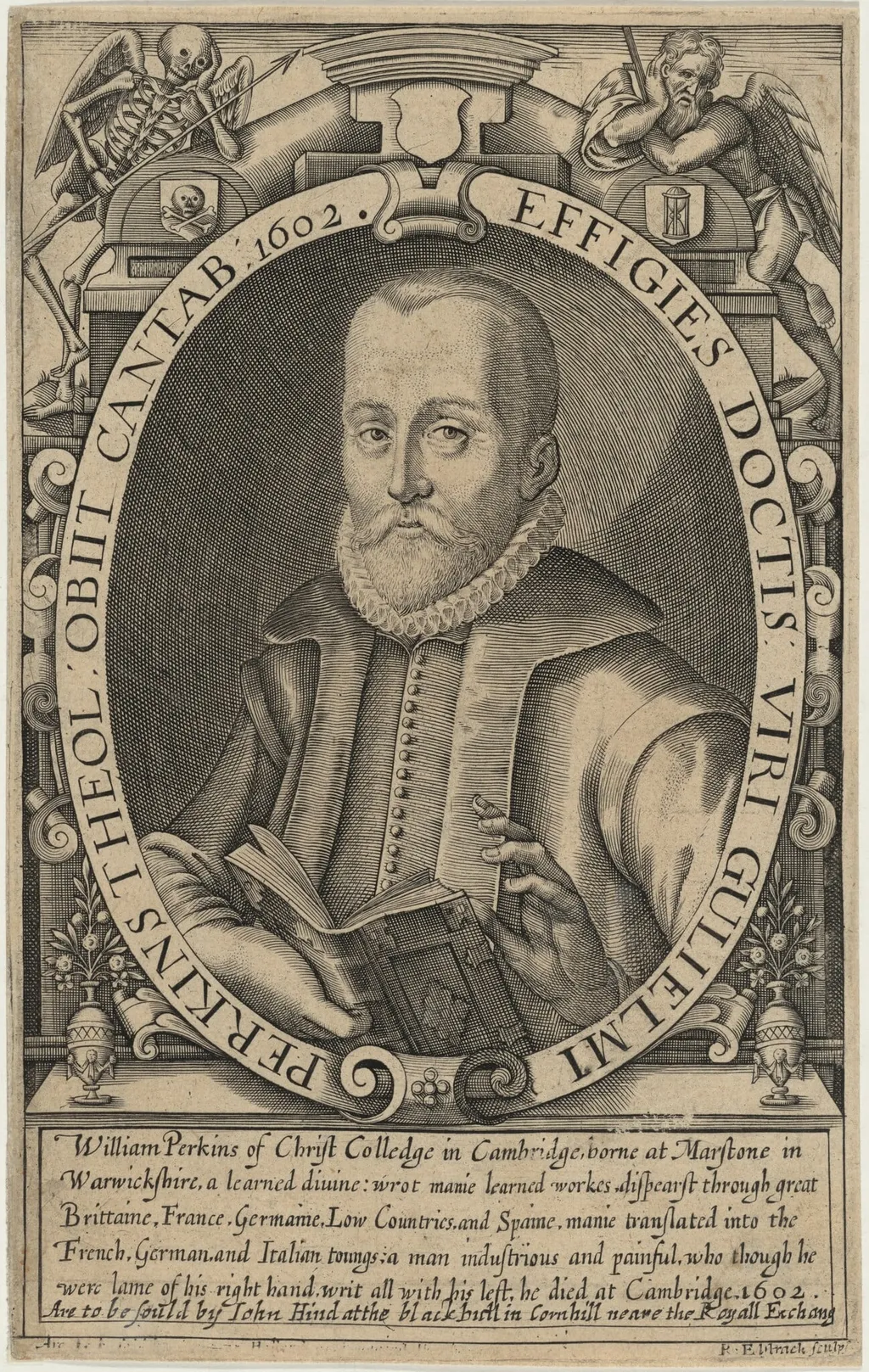 William Perkins, D.D., by Renold Elstrack, ink, 1598