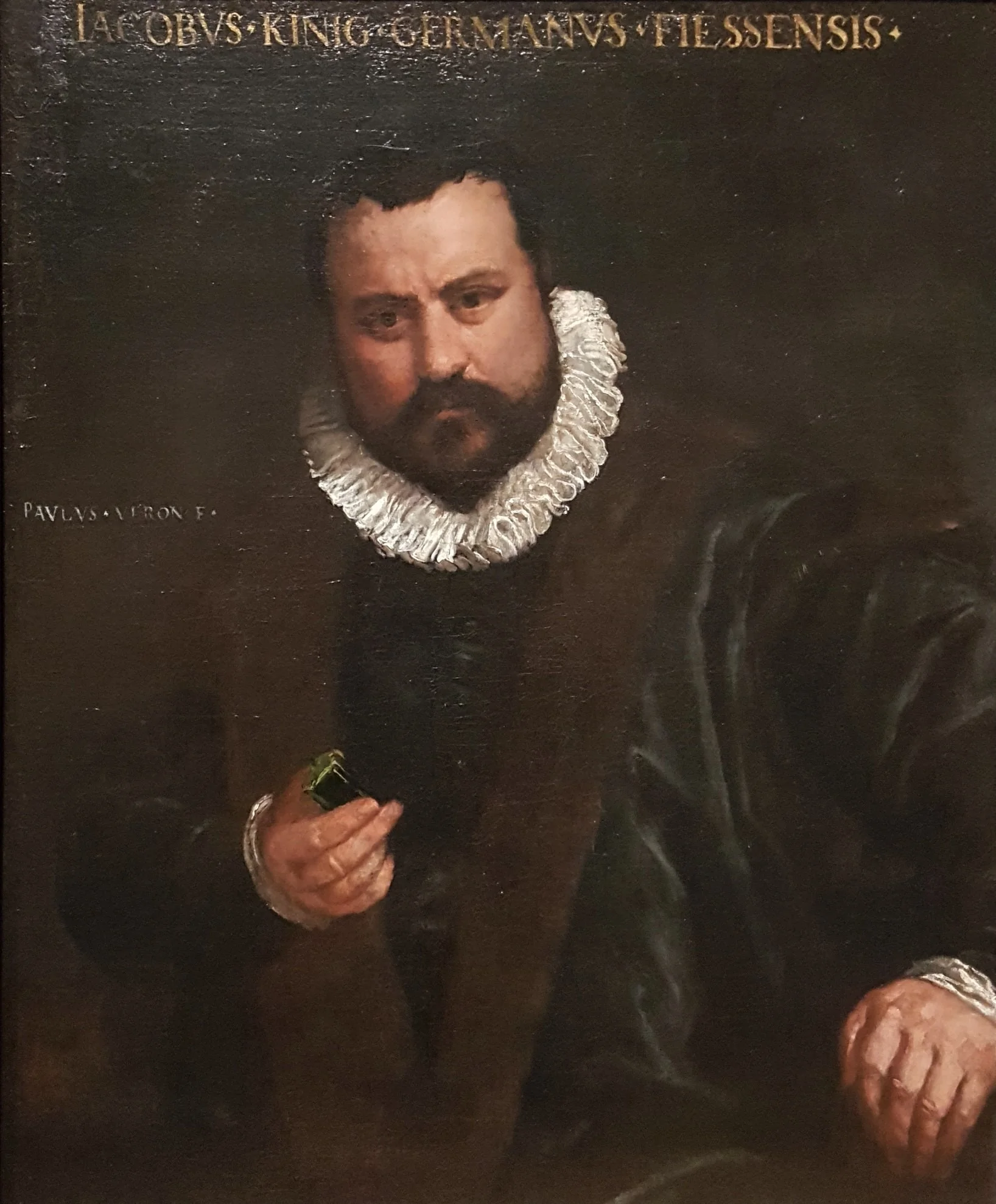 Portrait of Johann Jakob König, detail