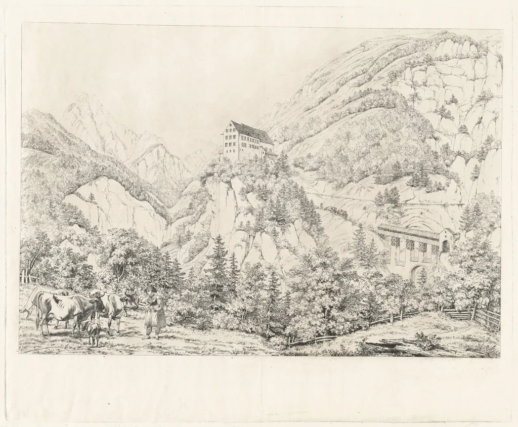 The Georgenberg in the Tyrol, by Johann Adam Klein, ink, 1818