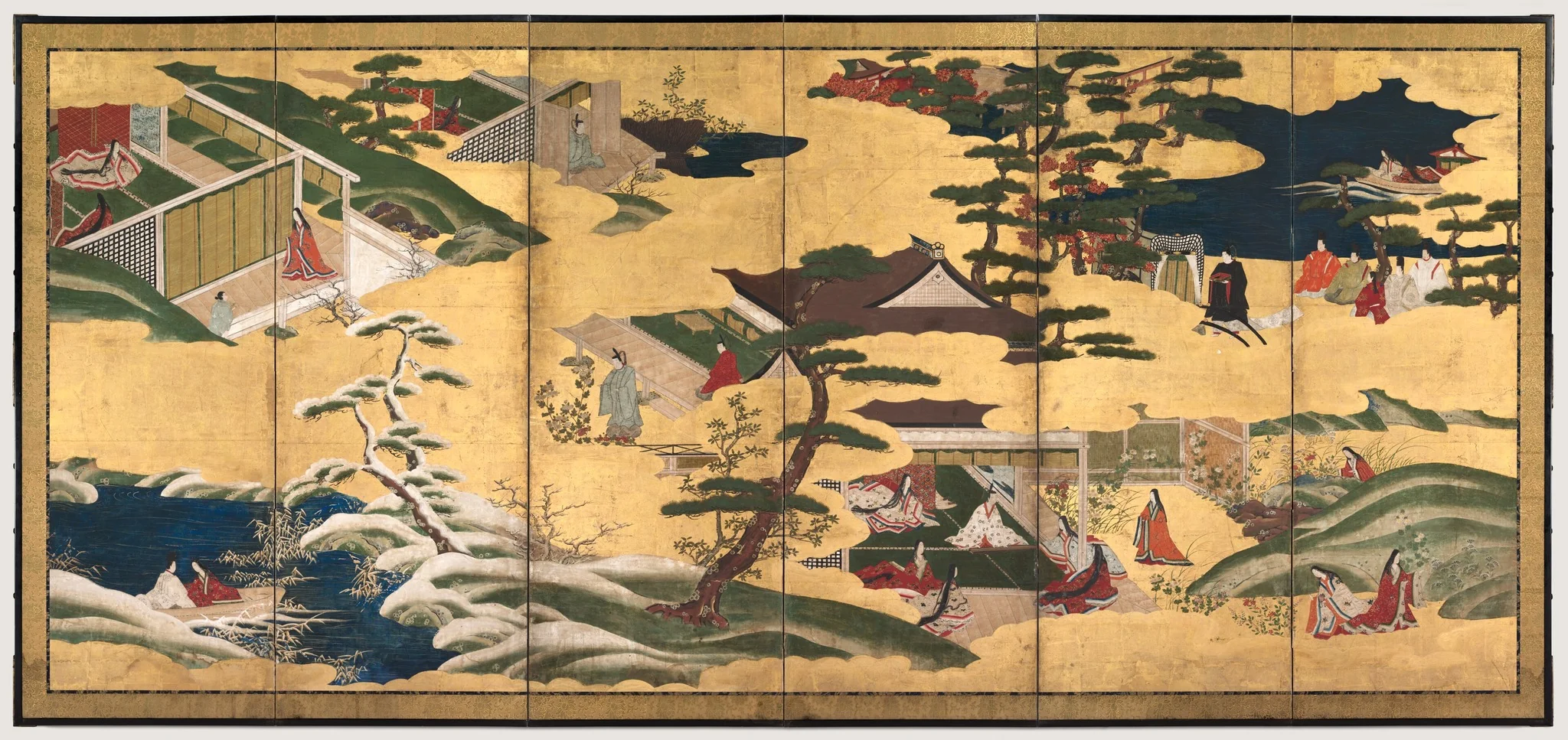Scenes from the Tale of Genji, detail