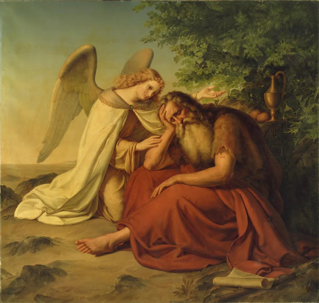 Elijah in the Desert, by Moritz Berendt, oil, 1834