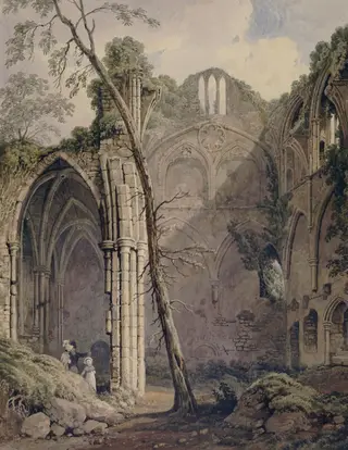 Netley Abbey, near Southampton, by Gastineau, watercolor, 1815